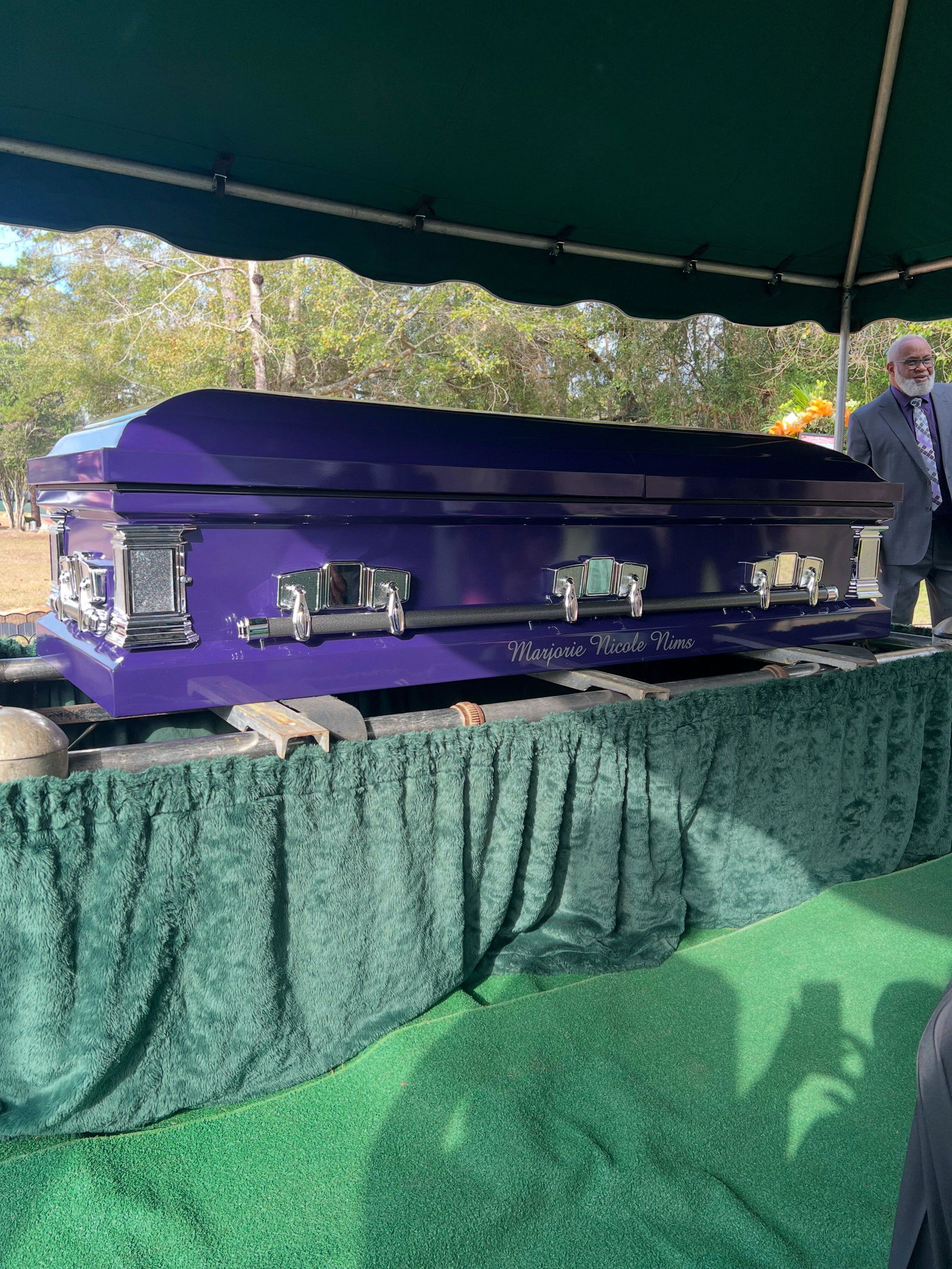 Titan Satin Series | Light Blue Steel Casket with Swingbar – Titan