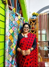 Georgette Saaz Bold Polka Saree - Red