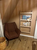 Bubble Bookshelf - 4 Tier Scalloped Shelf - Natural Timber