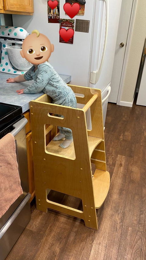 Toddler Tower Montessori Style Kitchen Helper (Wooden)