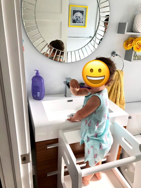 Toddler Tower Montessori Style Kitchen Helper (White Compact)