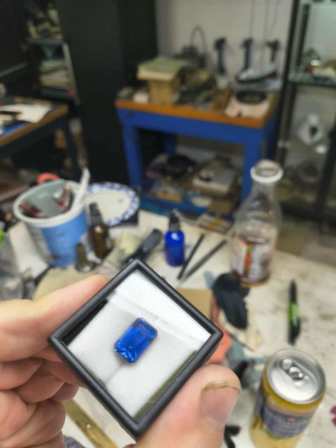 Ceylon Blue #32 Lab Created Corundum Sapphire Faceting Rough for Gem Cutting - Various Sizes - Split Boule
