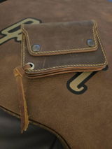 Short Trucker Wallet With A Ring For Chain or Lanyard, Stylish Wallet For Rider, Biker or Trucker