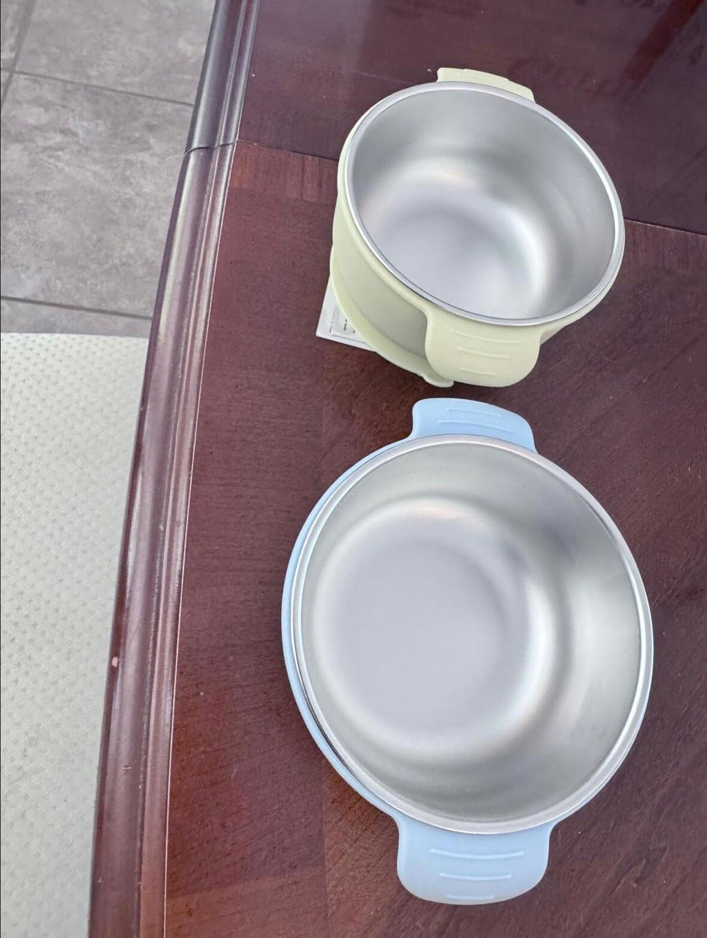 Stainless Steel Suction Bowl Set of 2 (Butter Yellow & Baby Blue)