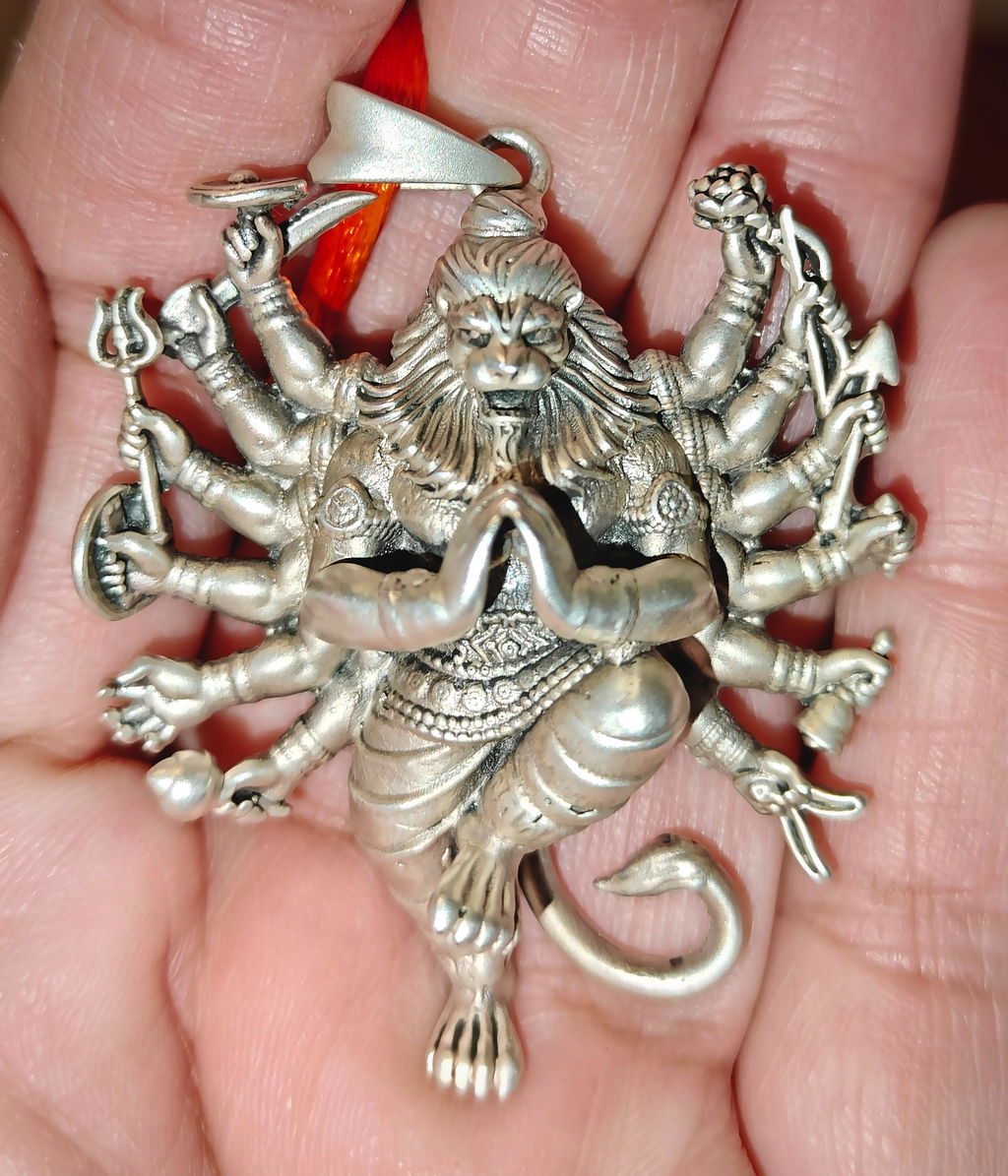 925 sterling silver handmade narsimha Pendant with chain tribal jewellery nsp1005