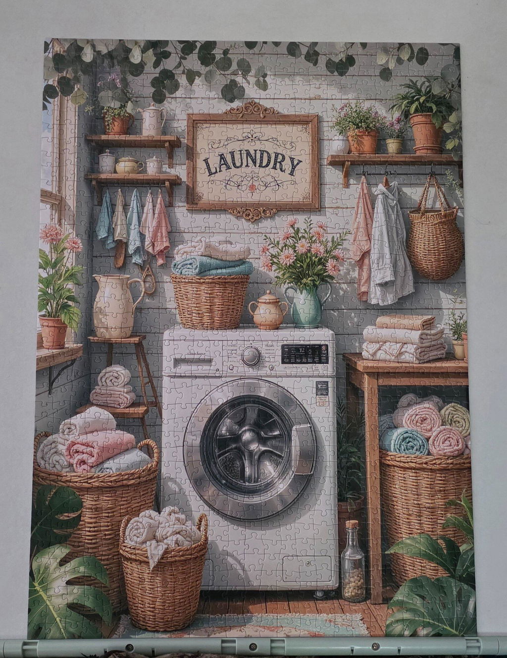 Cozy Green Laundry Room Jigsaw Puzzle