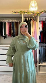 HAYAT Premium Chiffon Open Abaya - Mint