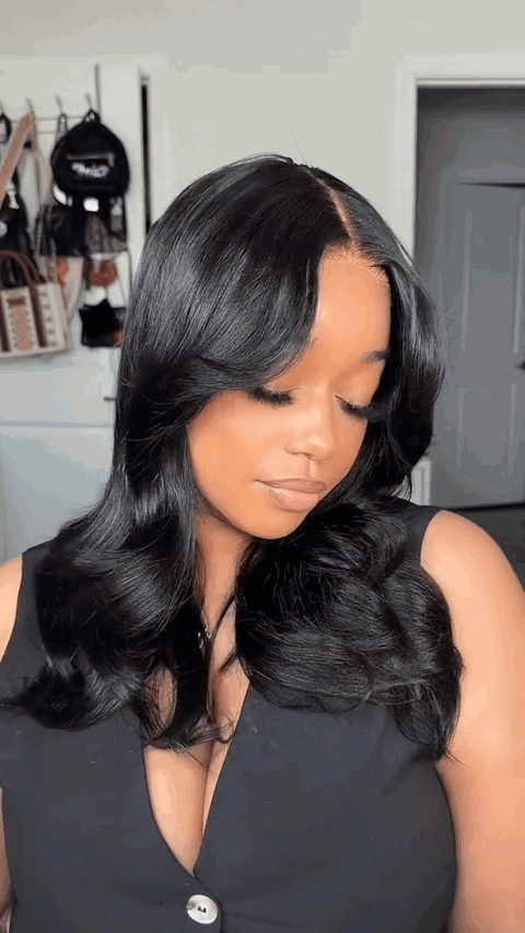 250% + Density Curtain Bangs And Layered Cut Design Glueless Lace Wig-DC011