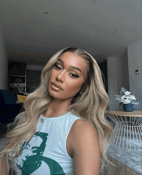 Tuneful Professional Toned Colored Rich Girl Vibe Balayage Blonde Highlight HD Transparent Lace Front Human Hair Wigs