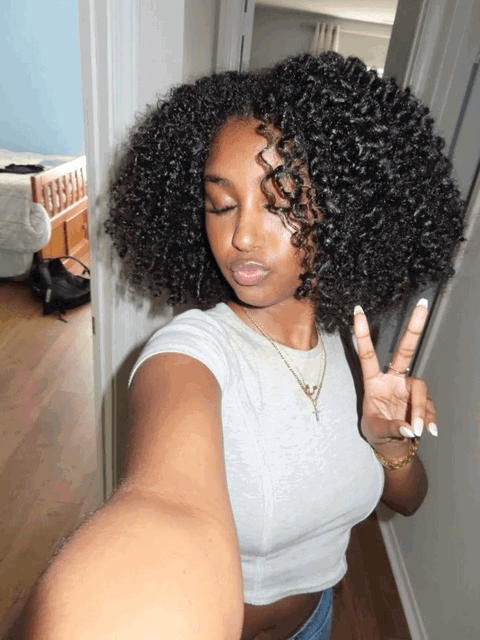 Coily Curly Glueless Lace Human Hair Wigs Ready To Wear Wigs-DC003