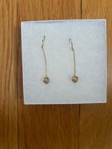 Filigree Drop Ball Long Threader Earrings