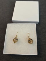 Filigree Drop Earrings with Black Spinel