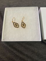 Elegant Black Spinel Turkish Drop Earrings