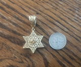 Star of David Filigree Pendant with Garnet or Citrine – Optional Chain