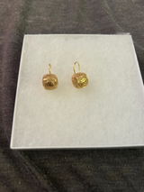 Filigree Cube Drop Earrings Gold Openwork Jewelry