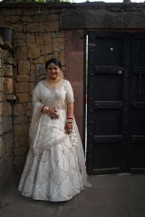 Olive Raw Silk Lehenga Set