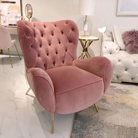 Fioren- Modern Vintage Tufted Wing Chair Accent Armchair for Living Room