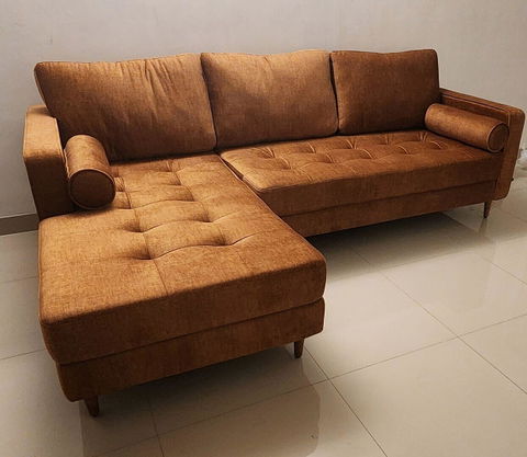 Bari 3 Seater Sectional Sofa Couch with Lounger Modern American Style Luxury Furniture for Living Room