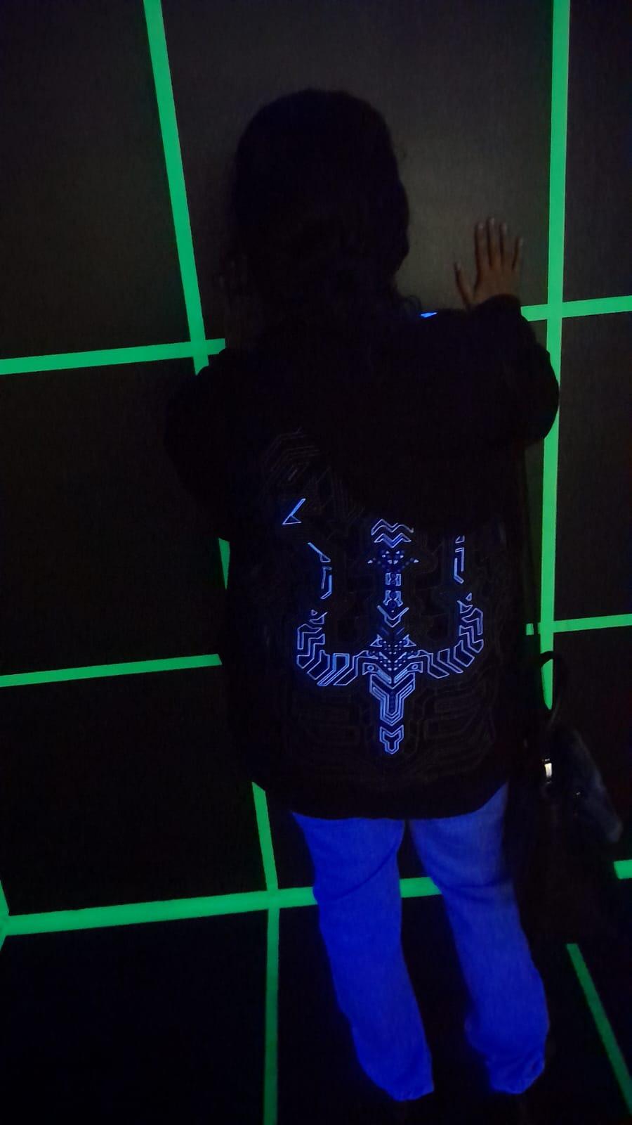 Geometric Trishul | Oversized Hoodie | UV Light Reactive & Glow In Dark