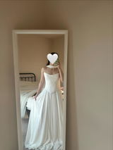 Two Piece Chiffon Corset Reception Dress Crystal | Simple Wedding Dress