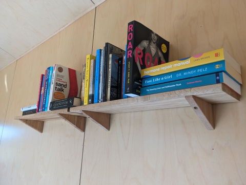 Solid Oak Wood Wall-Mounted Floating Shelf