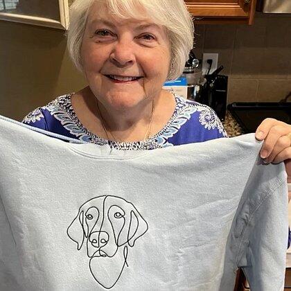 Custom Embroidered Cat Face and Name Sweatshirt christmas Keepsake Gift for Cat Lovers