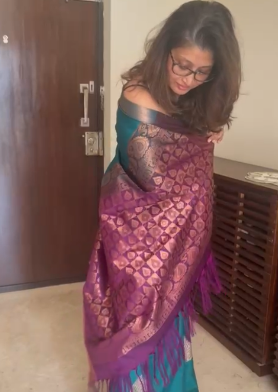 Varnika Emerald Soft Semi Silk Saree