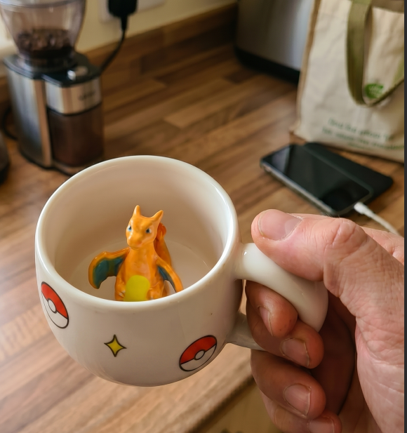 Custom Pokémon-Inspired Mug, Handmade Ceramic Coffee Cup with Surprise Character Inside