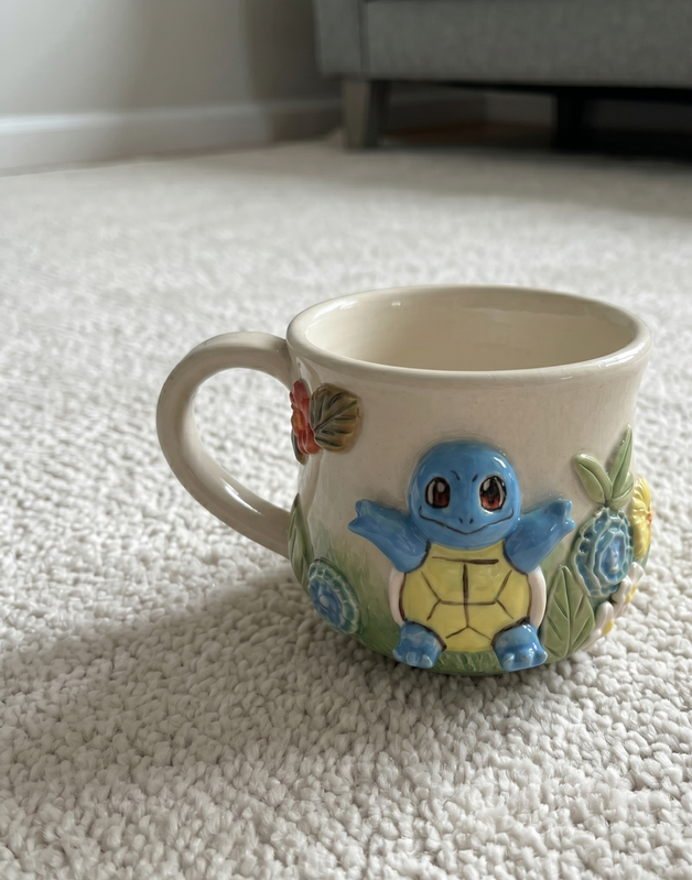Custom Pokémon Ceramic Mug – Handmade 3D Relief Anime Cup for Gifts