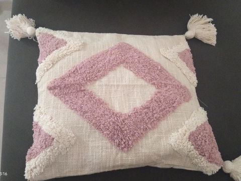 The Tufty Rose Cotton Cushion Cover