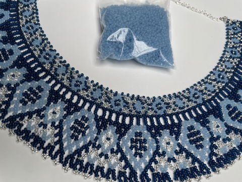10/0 02232 Preciosa Czech Glass Seed Beads Rocailles 2.3mm. Light blue Alabaster - Solgel dyed.