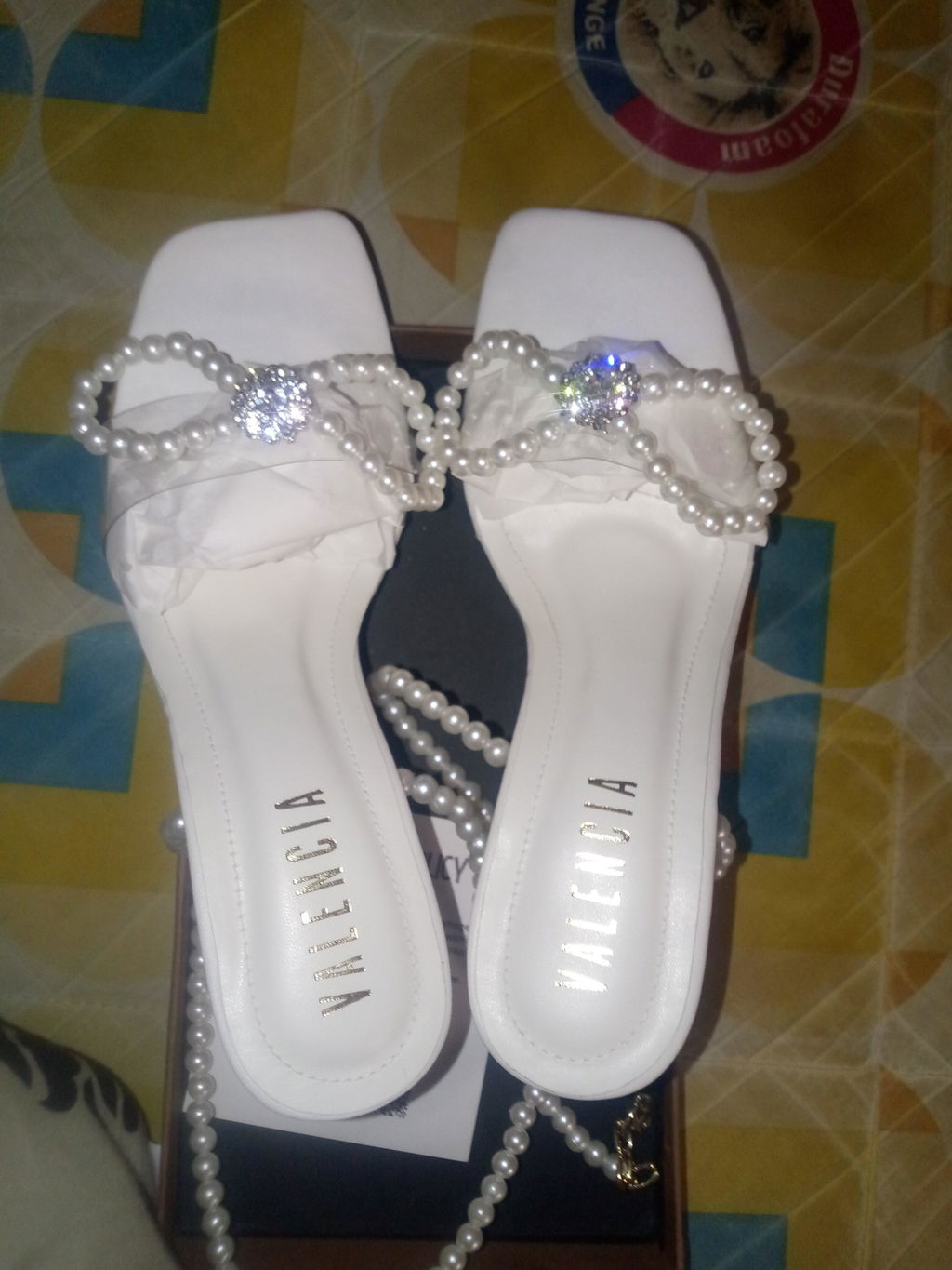 Crystal Pearl Ankle Heel