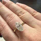 2 CT Marquise Hidden Halo Lab Grown Diamond Engagement Ring