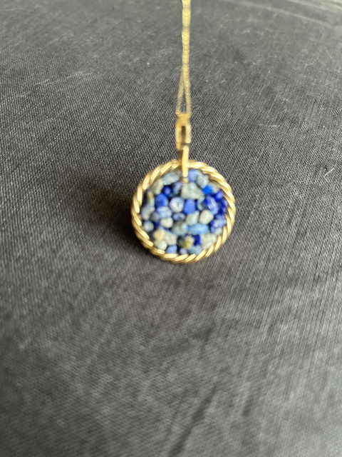 Miedziany Amulet Tensorowy z Lapis Lazuli – Pozłacany