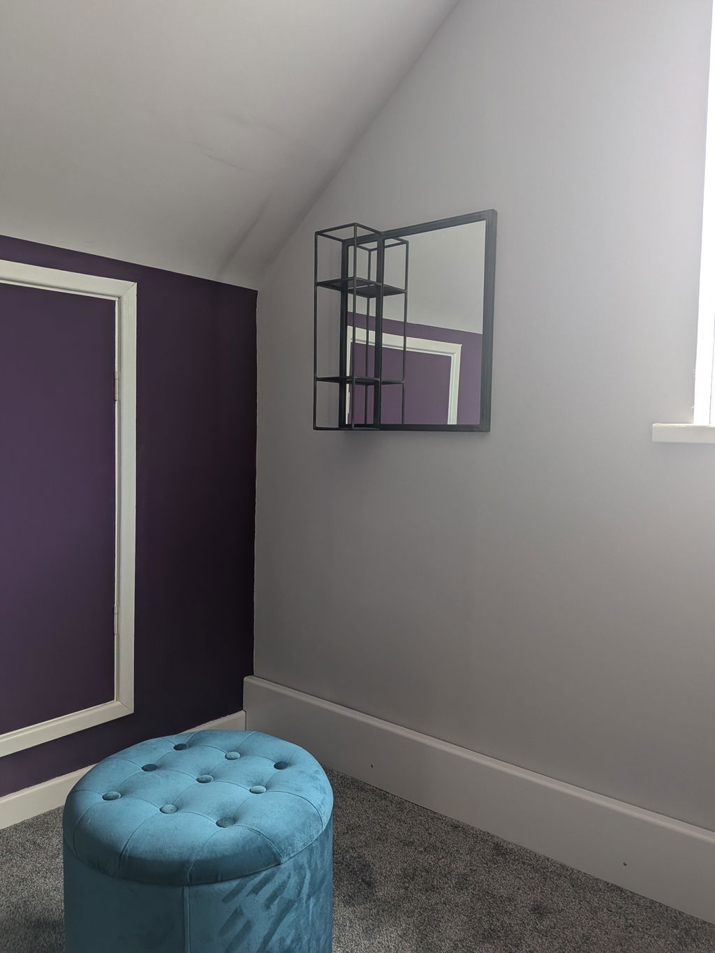 Industrial Mirror with Display Shelves - Distressed