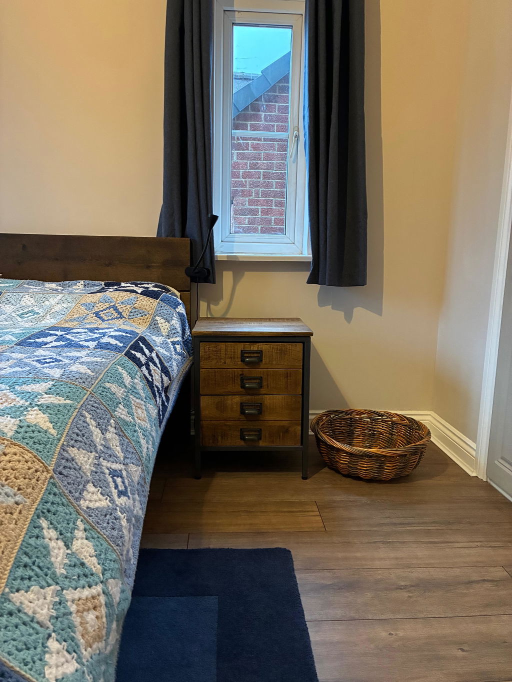 Rustic Saw Cut Bedside Table