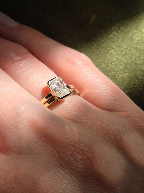 Radiant cut Diamant Ring 18KT