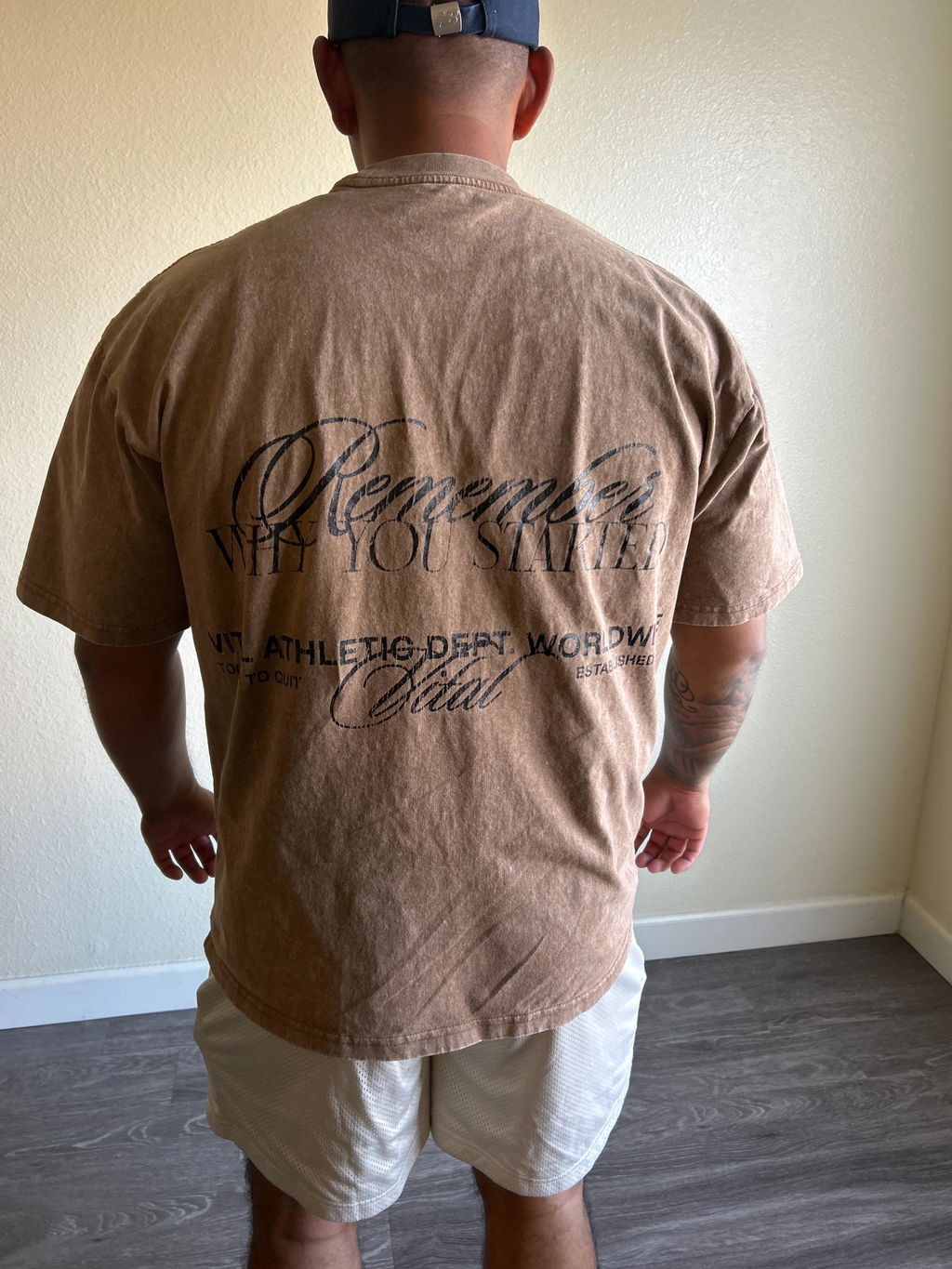 Oversized Pump Cover T-Shirt - Vintage Remember Why You Started Latte Acid T