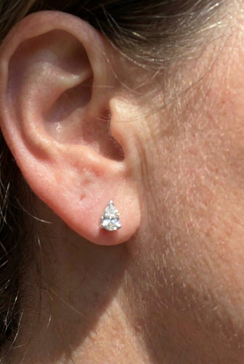 1.0 ct. tw. Lab-Grown Pear-Shaped Diamond Stud Earrings