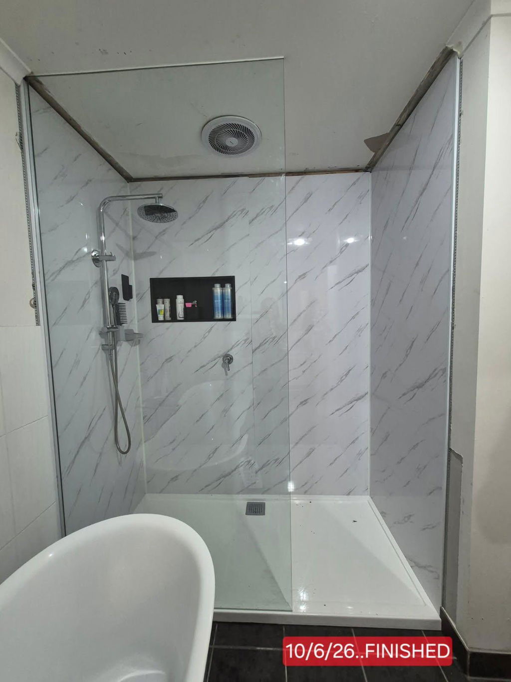 Bianco Carrara Marble Bathroom Wall Panel