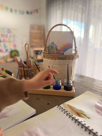 Rattan Basket for Kids-Gatherers Carryall Basket