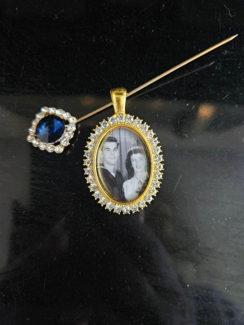 Something Blue Wedding Photo charms Custom Made or DIY Bouquet memory Charms for Family photos and Initials (Includes everything you need)