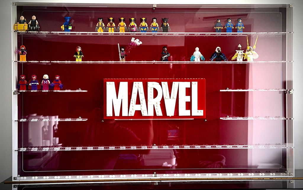 Wall Mounted Display Case for LEGO® Marvel: Brick-Built Marvel Logo & 124 Minifigures (76313)