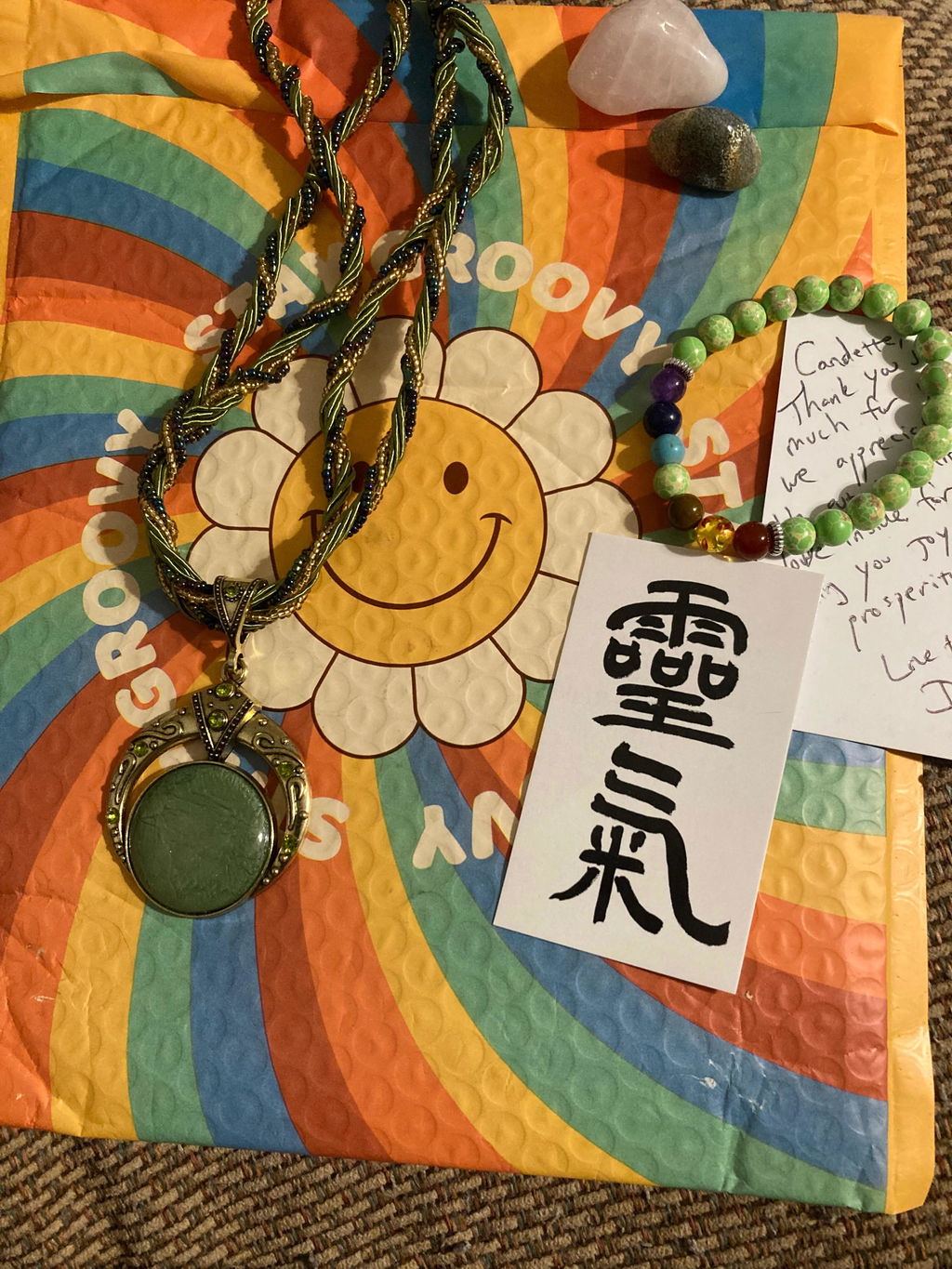 Bohemian Green Goddess Necklace | Vintage-Inspired Beaded Statement Pendant