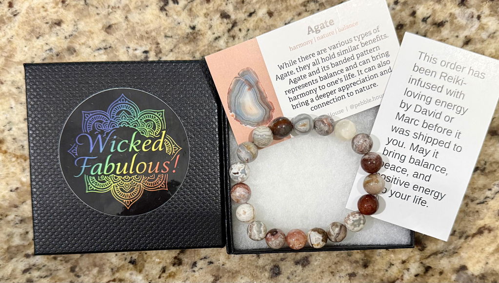 Pure Mexican Agate (6.5"-7.25" Small to Medium Wrists)