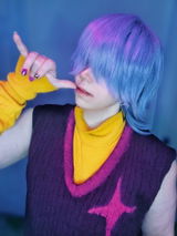 KPop Demon Hunters Saja Boys Mystery Pastel Purple Straight Synthetic Hair Wig TB1762