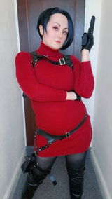 Resident Evil Ada Wong Jet Black Straight Bob Lace Front Synthetic Wig LF6038