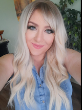 Wavy Ombre Blonde Wig with Dark Roots