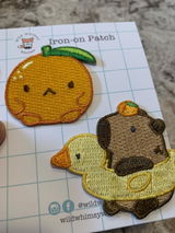 Capybara in Duck Floatie Embroidered Iron-On Patch