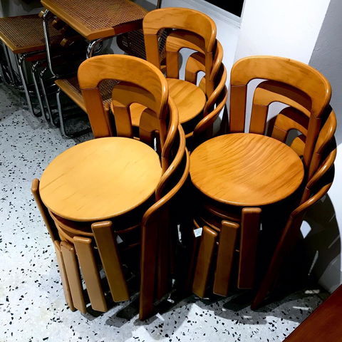 Wooden Brunorey Chair, Dining Chair Set of 2, Stackable